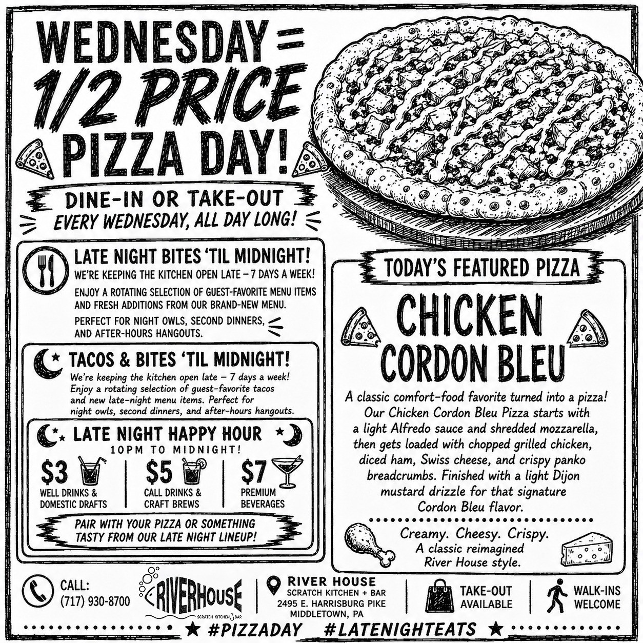 Wednesday pizza special